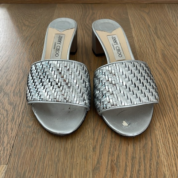 Jimmy Choo Silver Heel Sandals - Picture 2 of 5